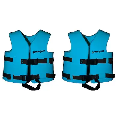 Two adjustable life jackets