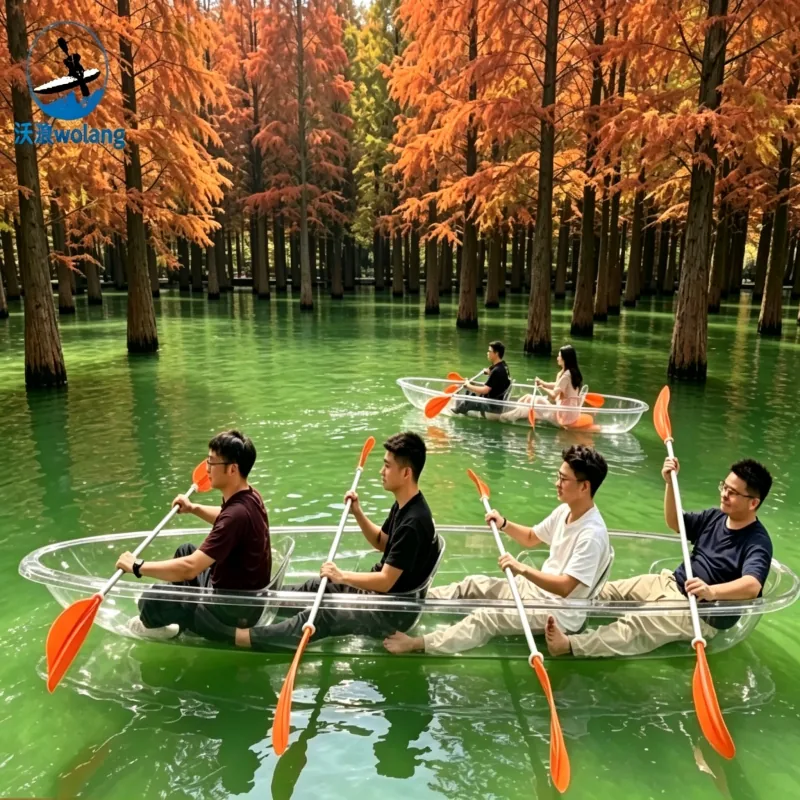 Transparent kayak during daytime