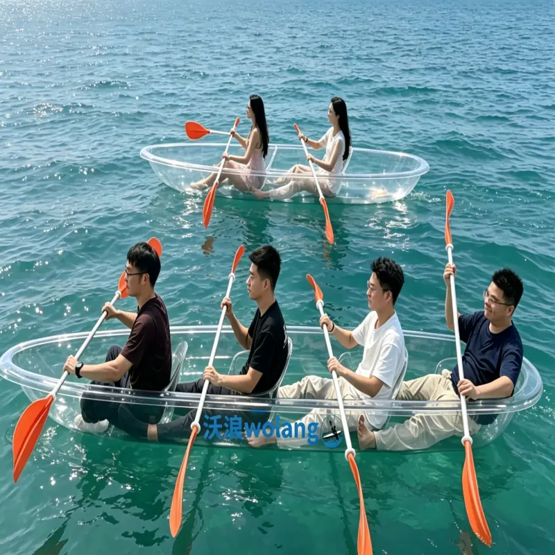 Four-person transparent kayak